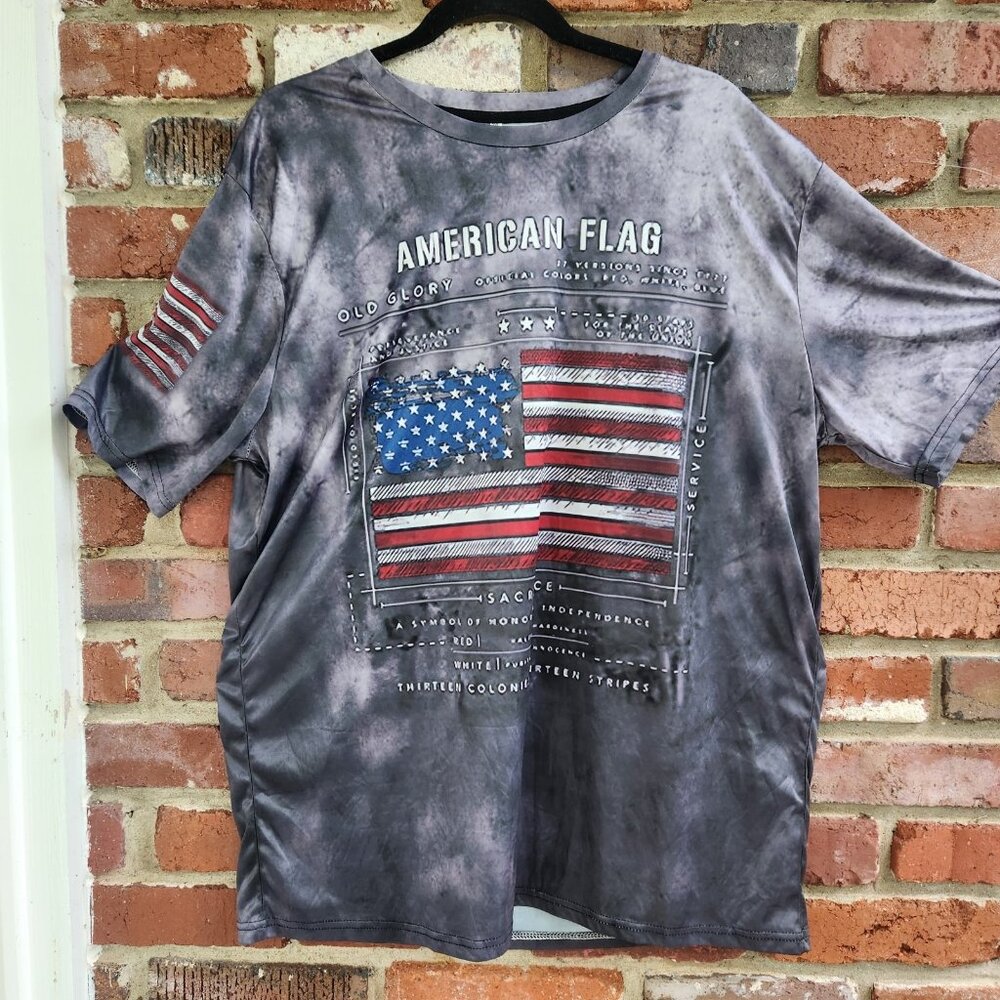 Patriotic US Flag Meaning Of Flag Charcoal Color Soft Comfortable Size XL READ
